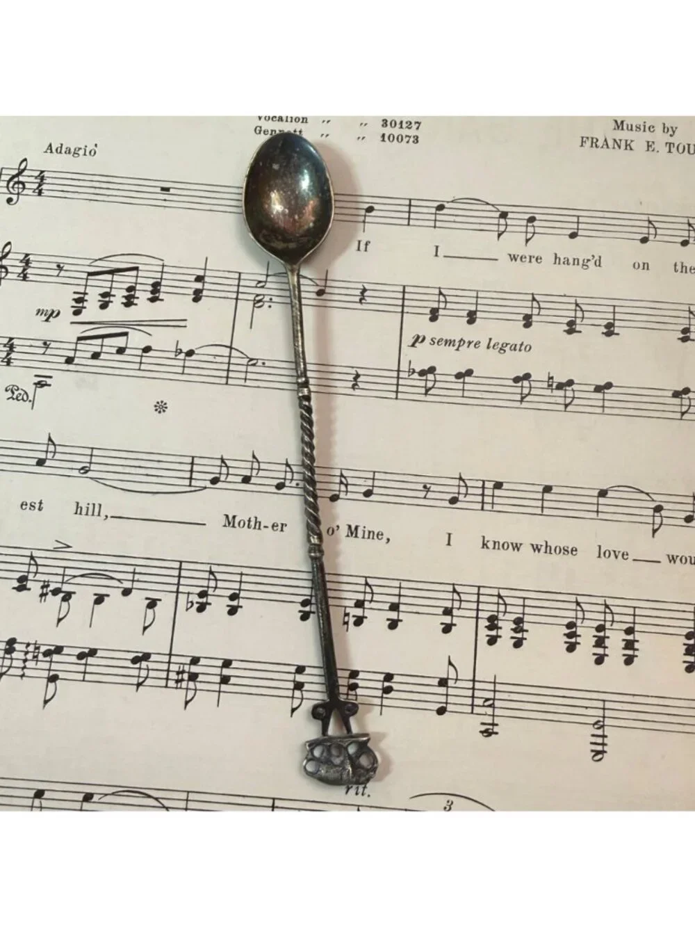 Vintage Iced Beverage Spoon Twisted Stem Elephant Figurine Finial 6